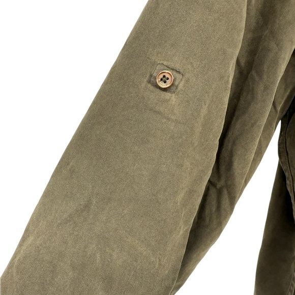 Babaton 2XL Utility Shirt Jacket Olive Green Tencel Lyocell Oversized Aritizia - Picture 9 of 13